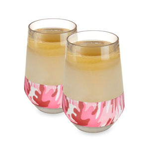 Wine Freeze Cooling Cup, XL, Pink Camo Set