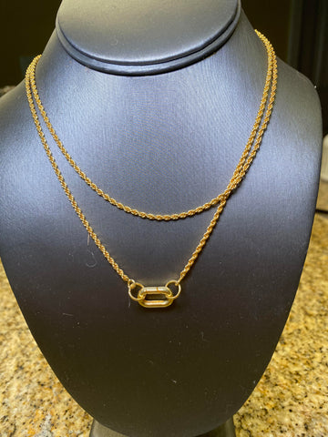 Double Rope Chain with Charm Closure Necklace