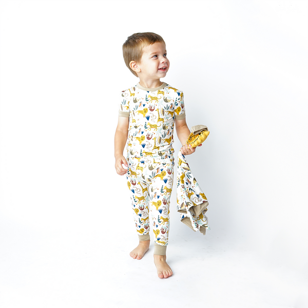 Jungle Friends Animals Bamboo Kids Pajamas Sleep Set: 8K