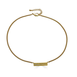 Matte Gold Bar Necklace