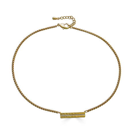 Matte Gold Bar Necklace