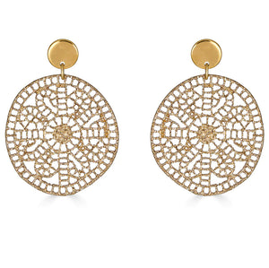 Round Gold Lace Earrings