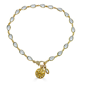 Gold Crystal Bee Necklace