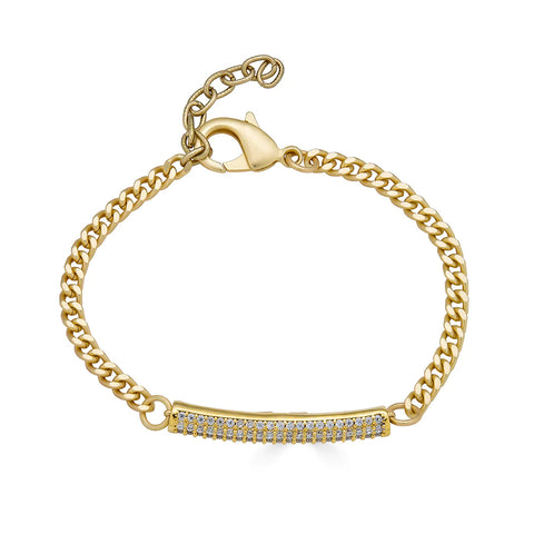 Gold Pave Tube Bracelet