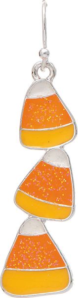 Silver Candy Corn Earrings