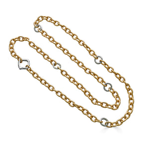 Gold Layering Chain with Silver Necklace