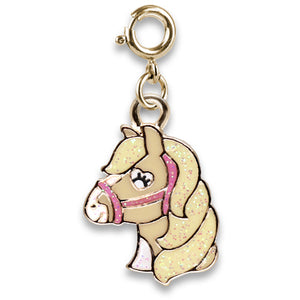 Charm - Gold Glitter Horse