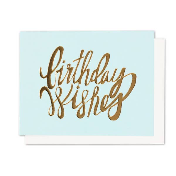 Birthday Wishes Gold Foil + Emboss Greeting Card