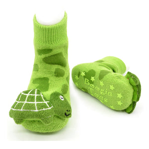 Green Turtle Boogie Toes Rattle Socks