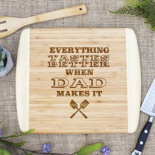 When Dad Makes It Better - Two Tone Cutting Board