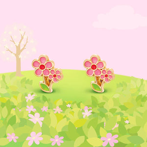 Little Pink Flower Cutie Stud Earrings