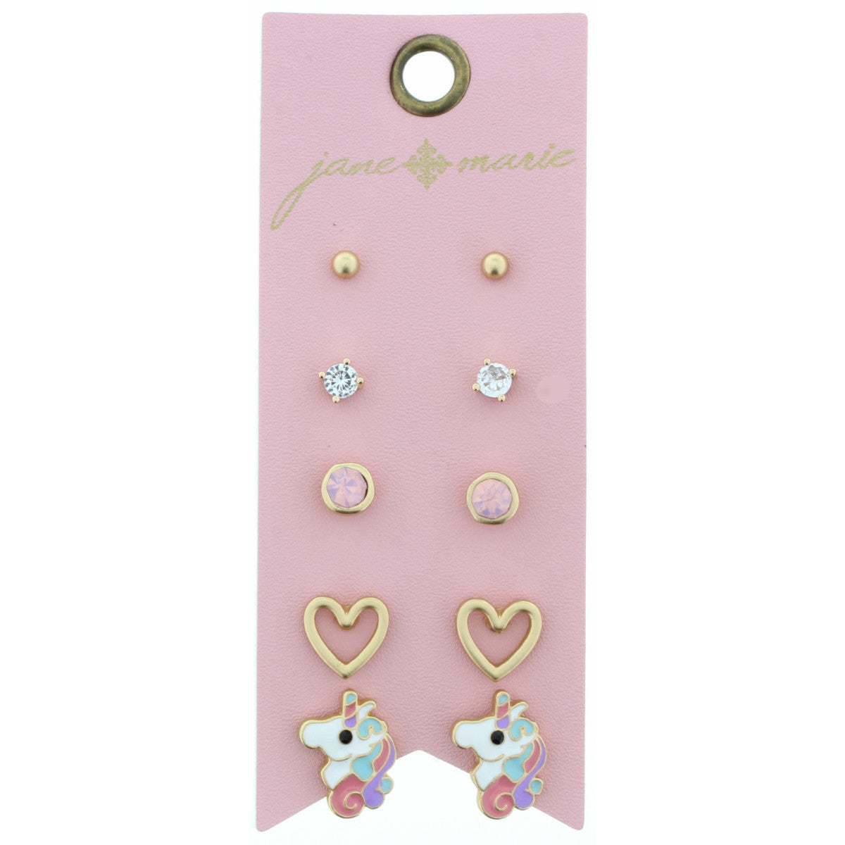 5 Stud Earring - Gold Bead