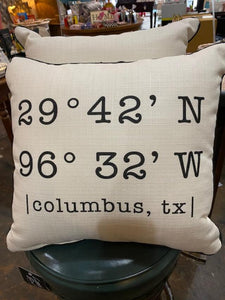 Columbus Coordinates Pillow