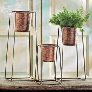 Nested Copper Pots & Stands