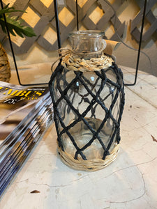 Black Wrapped Glass Vase