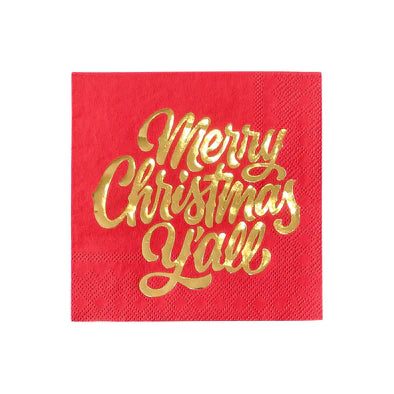 Merry Christmas Y'all Cocktail Napkins