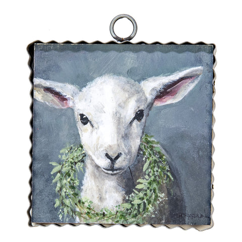 Charm - Mini Gallery Lamb with Wreath