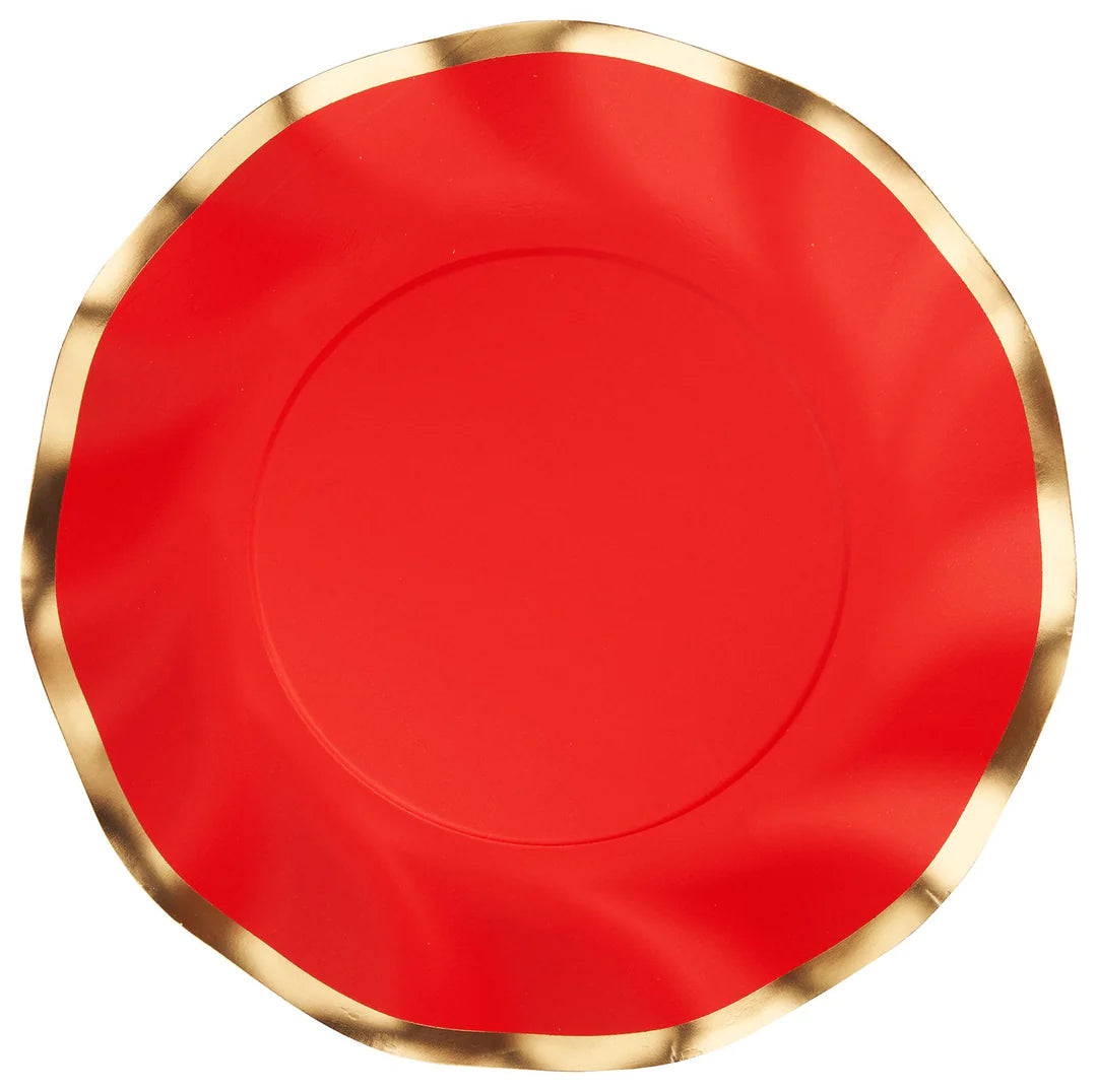 Wavy Scarlet Salad Plate
