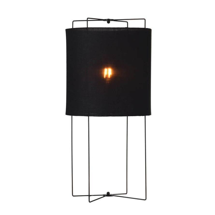Metal & Linen Table Lamp