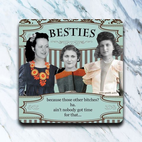 High Cotton Gifts - Besties Coaster