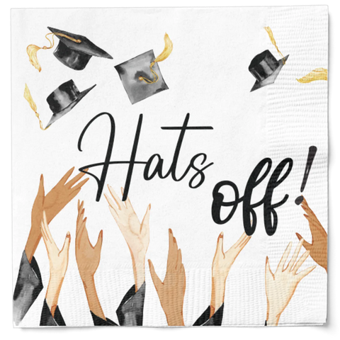 "Hats Off" Graduation Cocktail Napkins