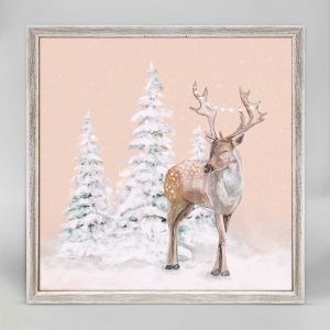 Hot Cocoa Deer - Mini Framed Art